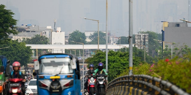 Smoggy conditions in Jakarta