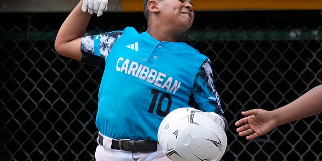 Jay-Dlynn Wiel celebrates a run