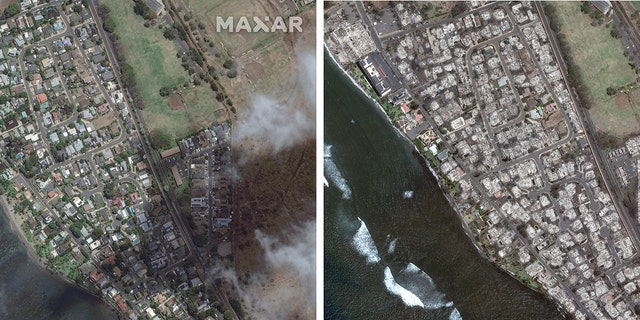 Satellite photos show before and after Maui, Hawaii wildfires