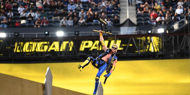 Logan Paul on a zipline