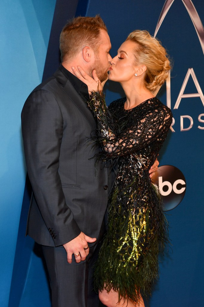 Pickler and Jacobs attend the 2017 CMA Awards.