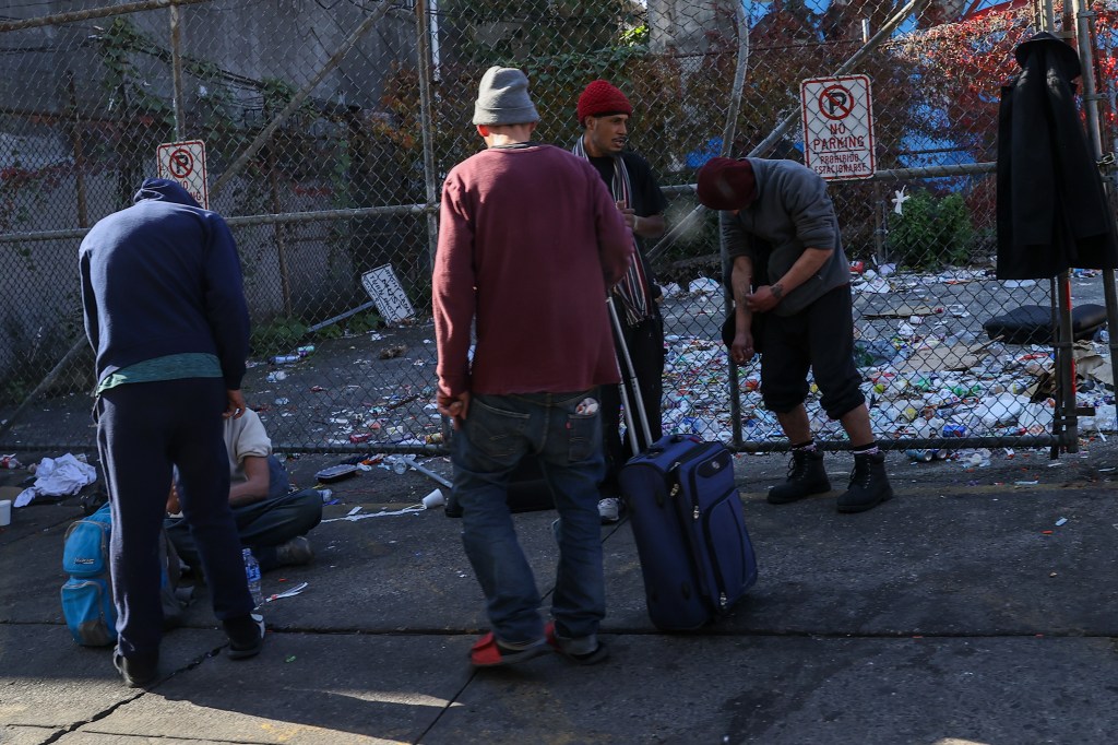 Homeless people are seen on streets of the Kensington neighborhood