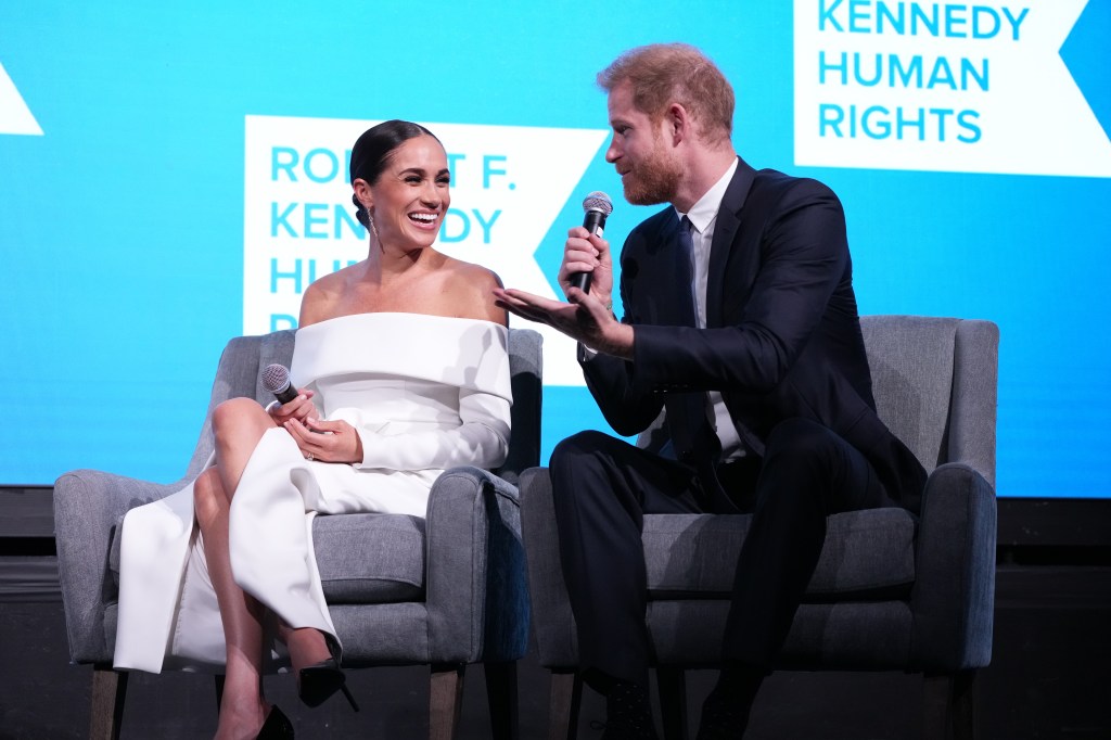 Meghan and Harry sit at the Robert F. Kennedy Human Rights Gala late 2022.