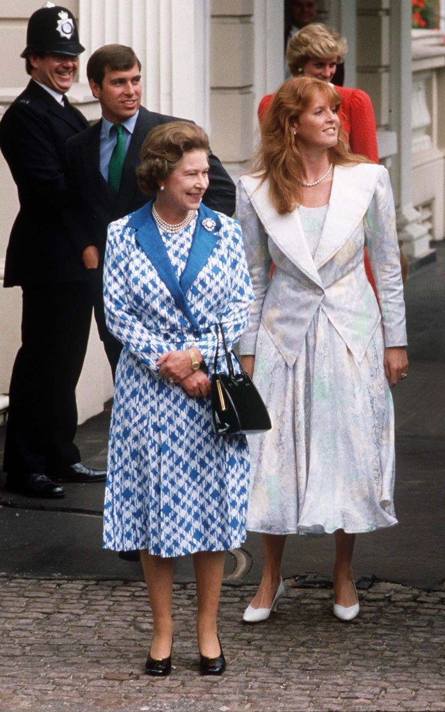 Photo of Queen Elizabeth II and Sarah Ferguson. 