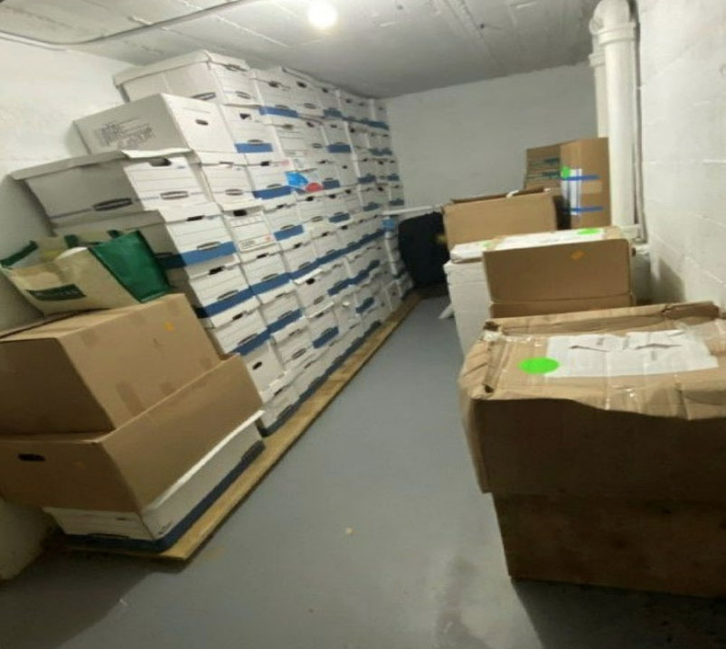 Boxes containing classified documents