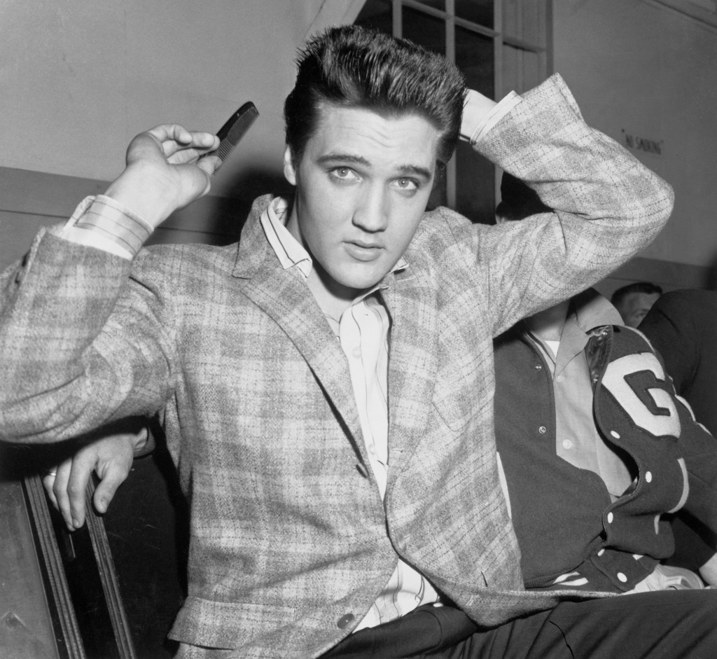 Elvis Presley looking at the camera. 