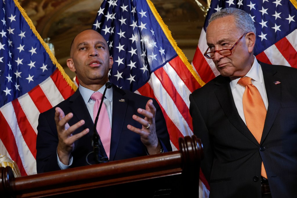 Senate Majority Leader Chuck Schumer (D-NY) and House Minority Leader Hakeem Jeffries (D-NY)