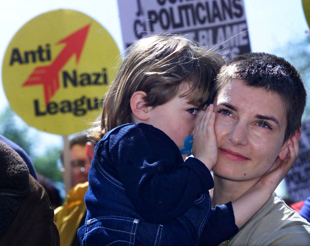 Photo of Sinead O'Connor with her son. 
