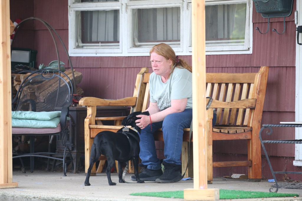 Asa Ellerup outside their home.