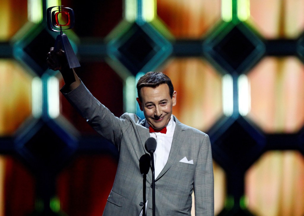 Actor Paul Reubens accepts an award as his character Pee-wee Herman during the 10th Anniversary TV Land Awards in New York April 14, 2012
