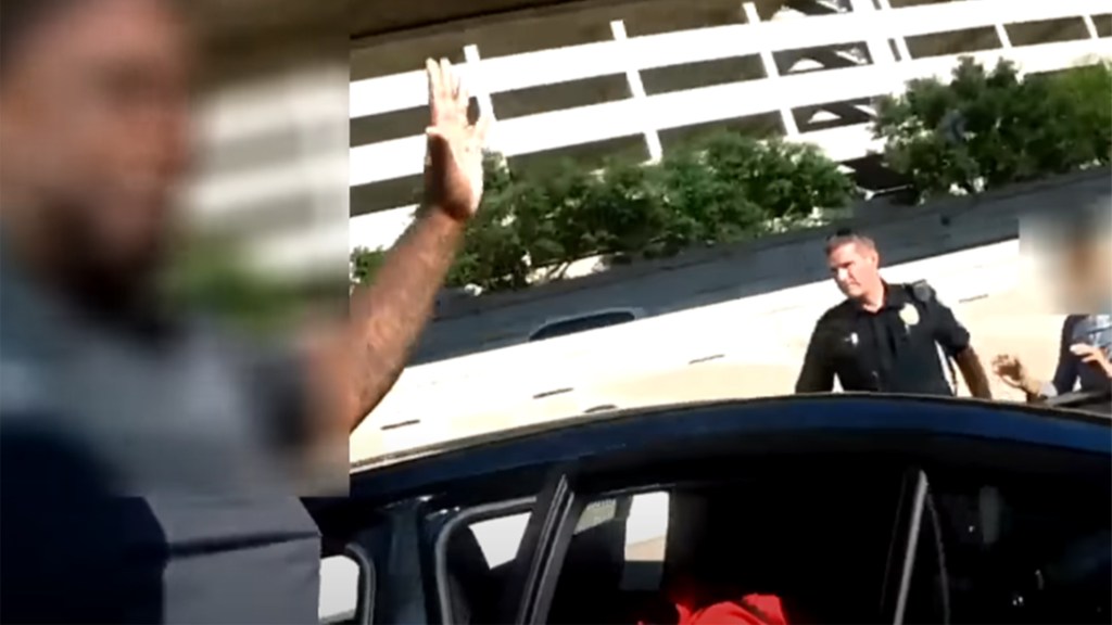 A father was heard telling Frisco Police Department officers, "Don't do this to my son!" during the traffic stop. 