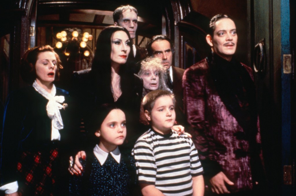 Still-shot of the whole Addams family.  