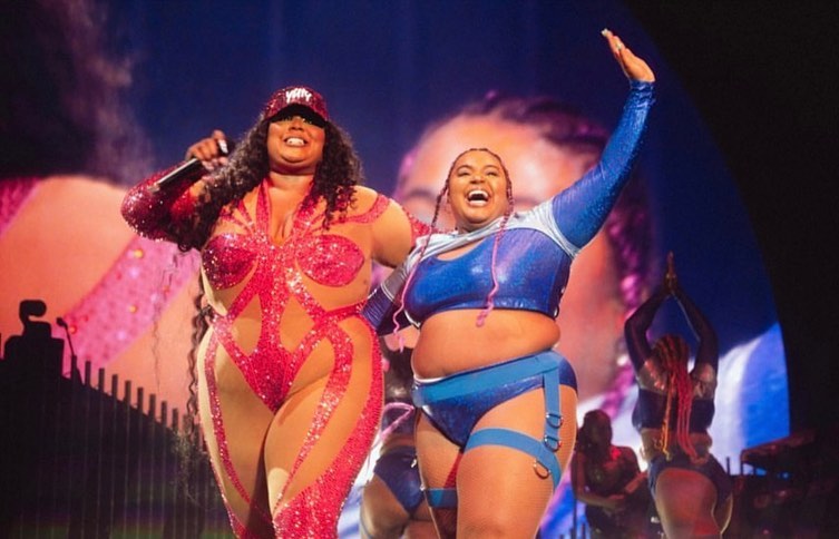 Accuser Arianna Davis (right) claimed that Lizzo (left) “pressured” and “goaded” her into touching a performer’s breast.