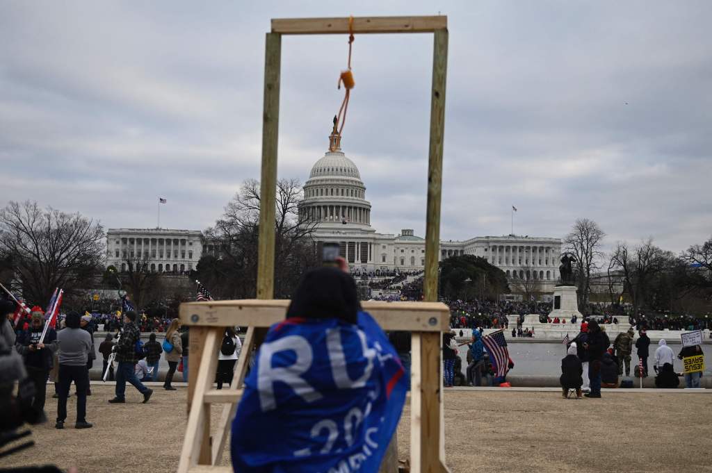 Supporters of US President Donald Trump gather across from the US Capitol on January 6, 2021, in Washington, DC.