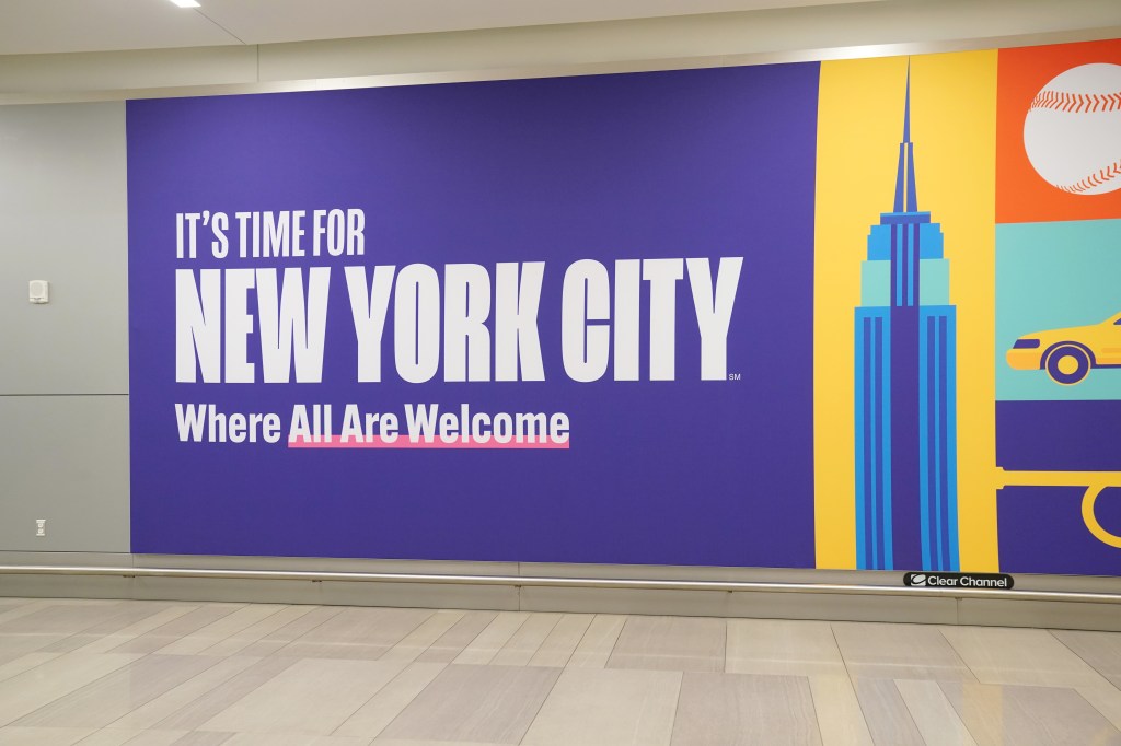 New York City Welcome sign.