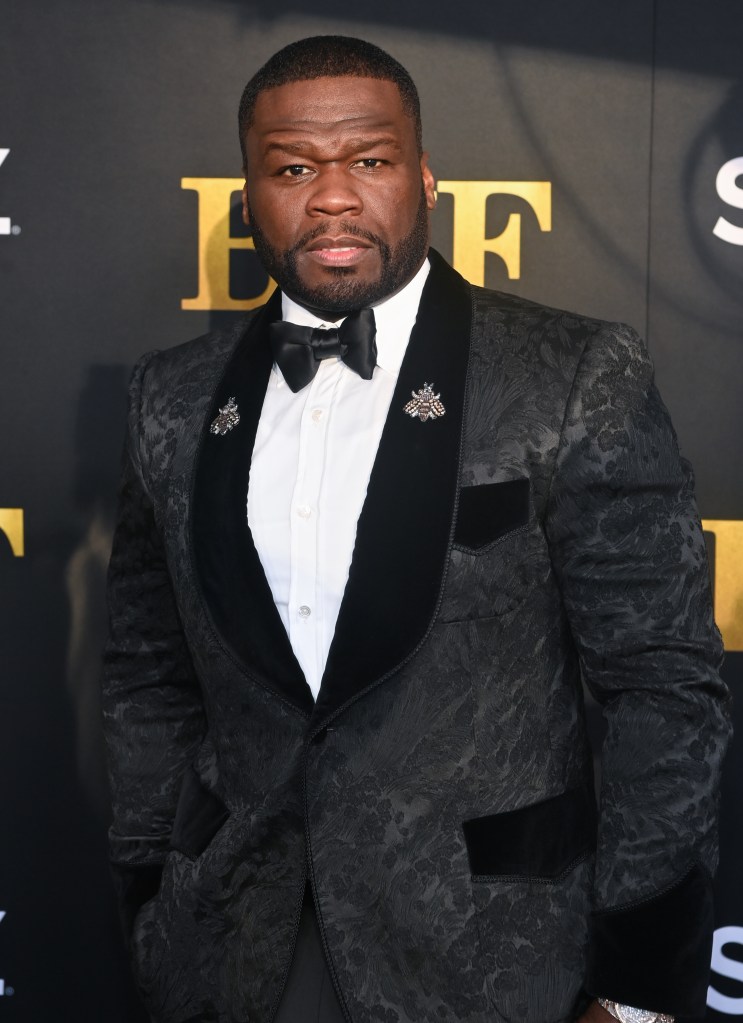 50 Cent attends STARZ Series "BMF" World Premiere at Cellairis Amphitheatre at Lakewood on September 23, 2021 in Atlanta, Georgia.