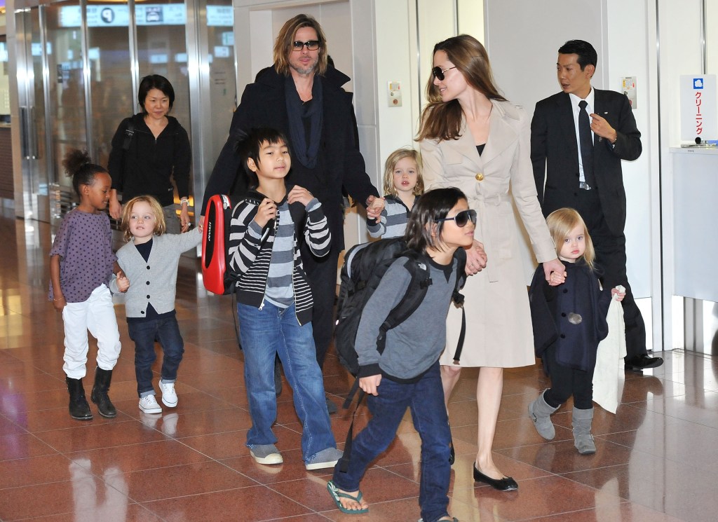 Brad Pitt and Angelina Jolie with their children. 