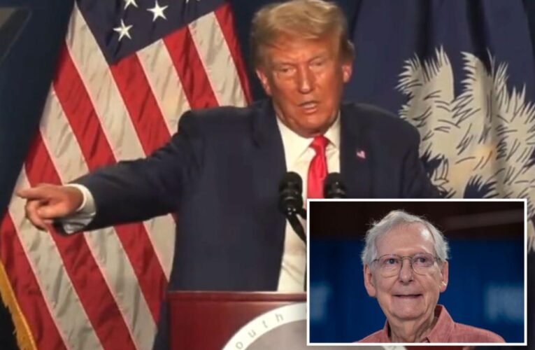 Donald Trump says Dems ‘have something’ on old foe Mitch McConnell