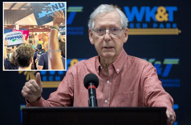 Mitch McConnell drowned out by chants of ‘retire’ in Kentucky