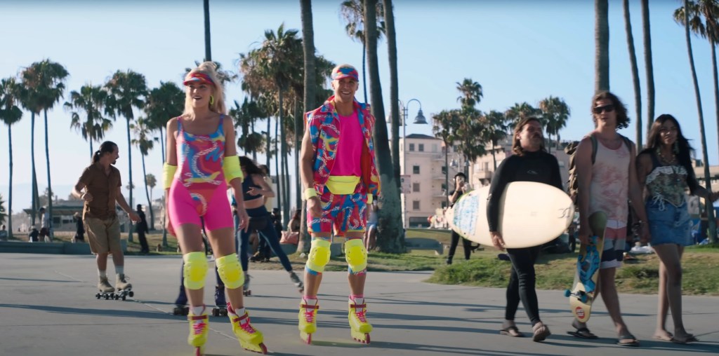 Photo of people rollerblading. 