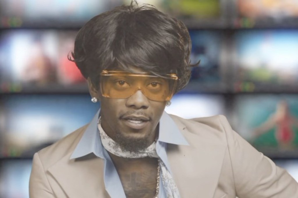 Offset in the promotional video for his and his wife Cardi B's song "Jealousy."