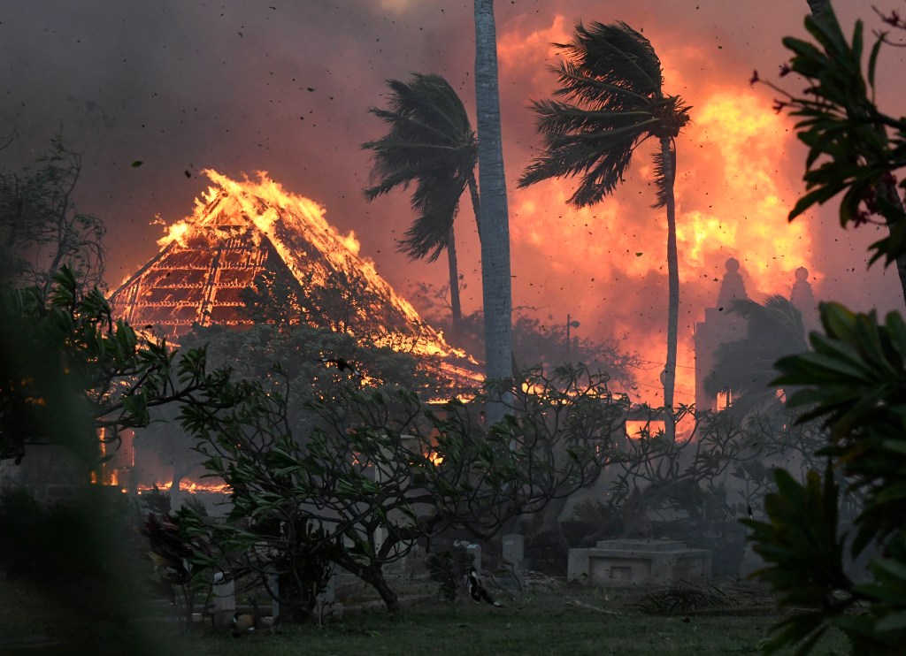 Fires wage through Maui on Aug. 8.