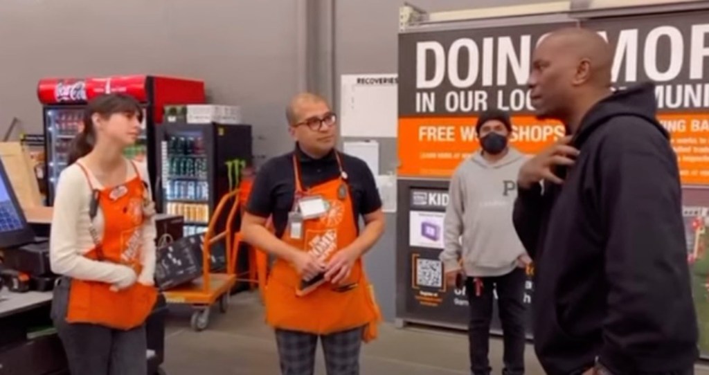 Photo of Tyrese Gibson at Home Depot. 