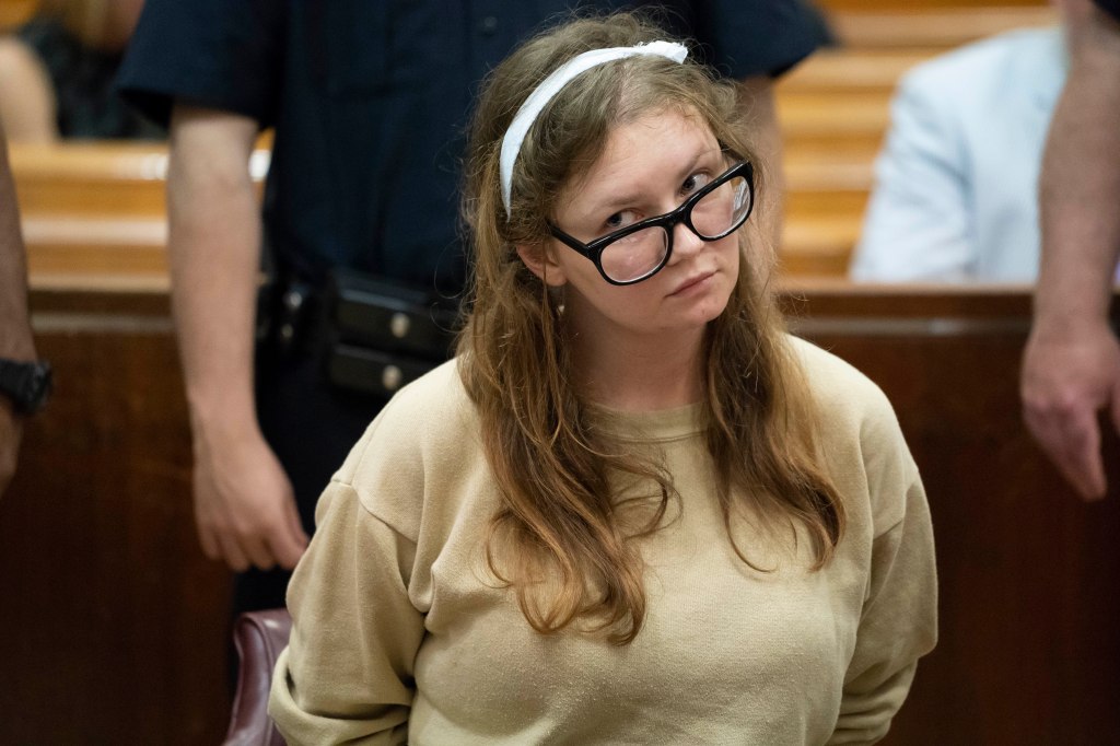 Sorokin is seen during her 2019 trial. The Russia-born con artist spent years tricking New York's society scene by pretending to be a foreign heiress named Anna Delvey. 