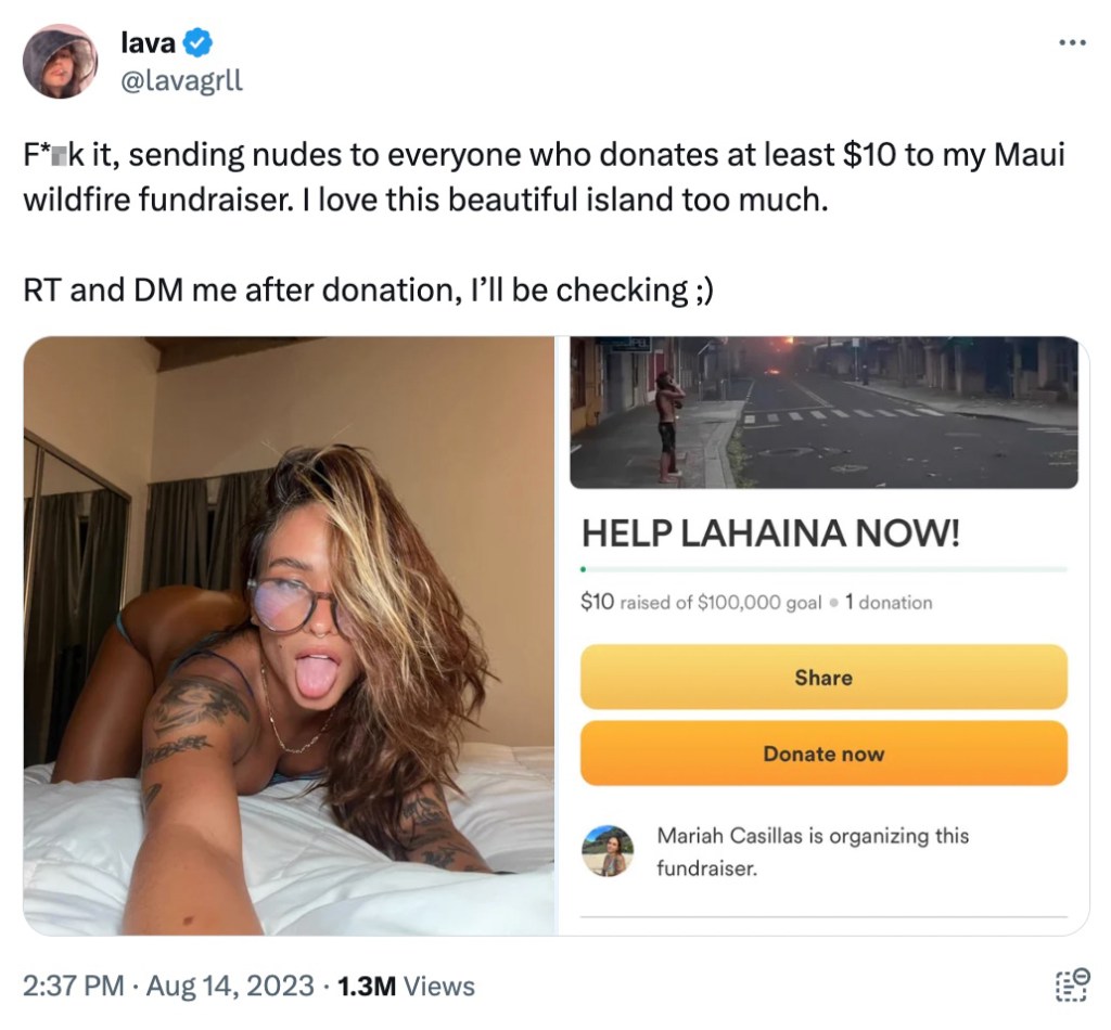 I sold nudes to help Maui wildfire victims — GoFundMe said I violated rules