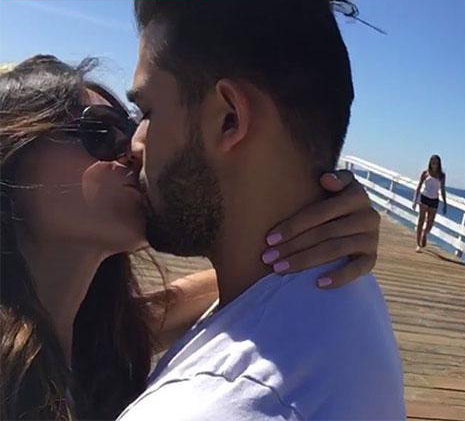 Sam Asghari kissing Morgan Osman posted to Instagram