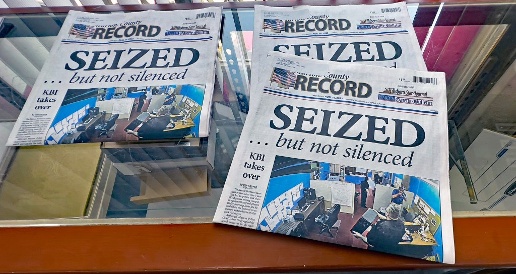 A photo of the Marion Record newspaper.