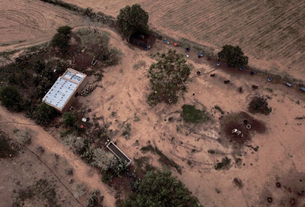 Aerial view of the location where male human remains were found in Lagos de Moreno, Jalisco state, Mexico, on Thursday.
