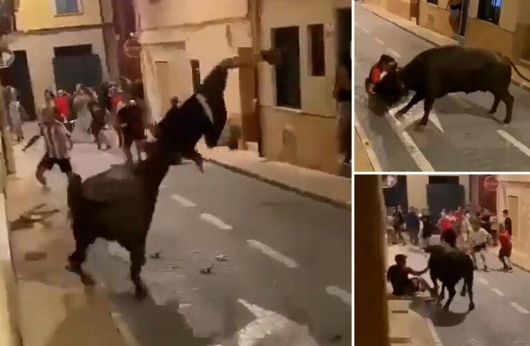 Horrific video captures rampaging bull attacking teen in Spain