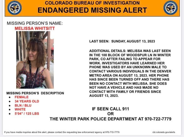 Endangered person alert for Whitsitt