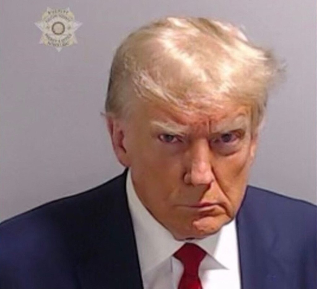 This handout image released by the Fulton County Sheriff's Office on August 24, 2023 shows the booking photo of former US President Donald Trump