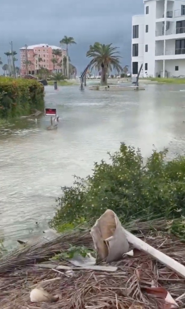 Flooding Covers Roads in Florida's Fort Myers Beach