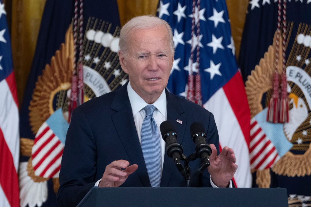 United States President Joe Biden makes remarks on lowering healthcare costs at the White House in Washington, DC,.