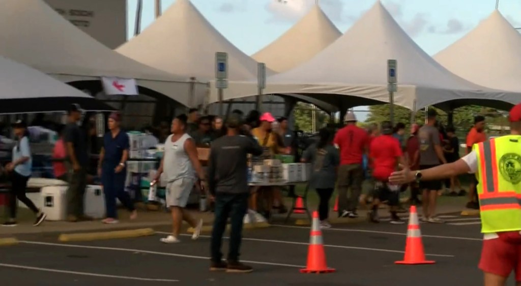 The shelter housing victims of the Maui wildfires.