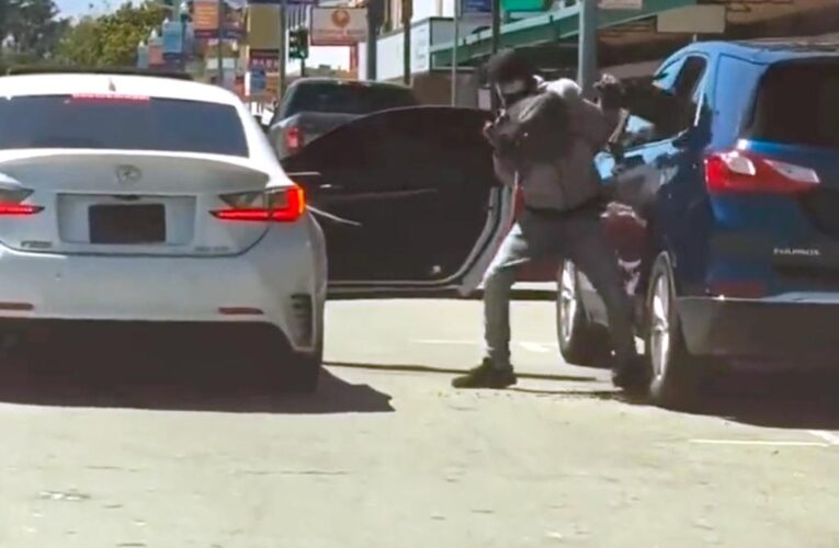 Lexus driving San Francisco burglar breaks into line of cars