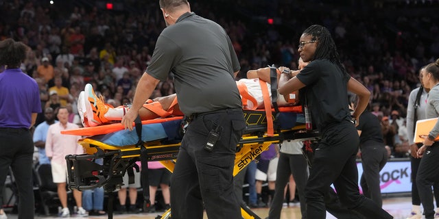 Shey Peddy on the stretcher