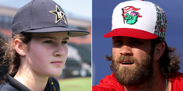 Stella Weaver and Bryce Harper side by side