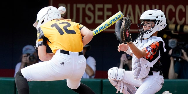 Stella Weaver hit by pitch