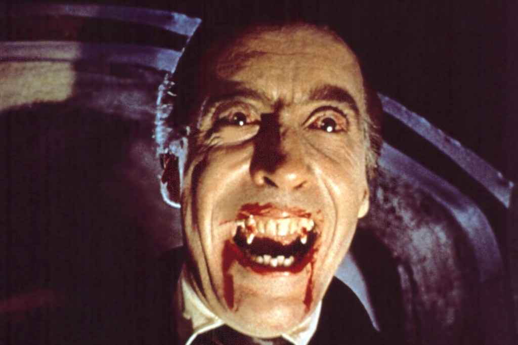 The festival plays on the lore of the vampire Dracula, here portrayed by the late actor Christopher Lee in the 1958 film "House of Dracula."