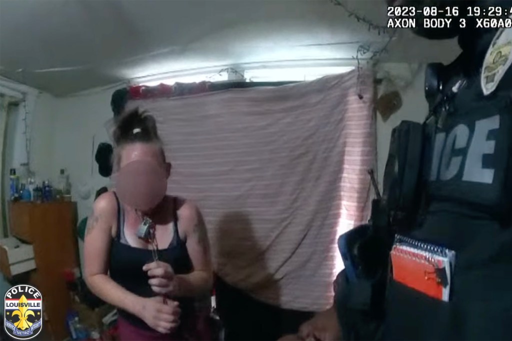 Footage shows the woman being held captive inside the home after police were able to locate her. 