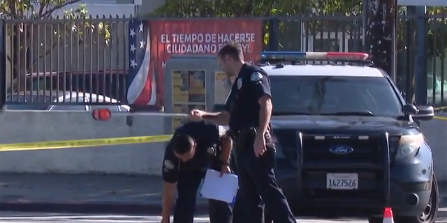 LAPD officers at crash site