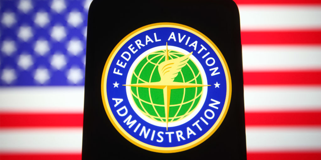 FAA logo in front of the US flag