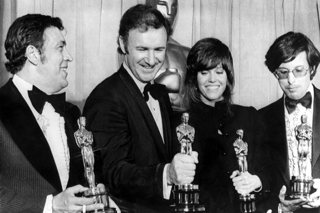 1971: Producer PHILIP D'ANTONI [Best Picture, THE FRENCH CONNECTION], GENE HACKMAN [Best Actor, FRENCH CONNECTION], JANE FONDA [Best Actress, KLUTE], WILLIAM FRIEDKIN [Best Director, THE FRENCH CONNECTION], 4/10/72