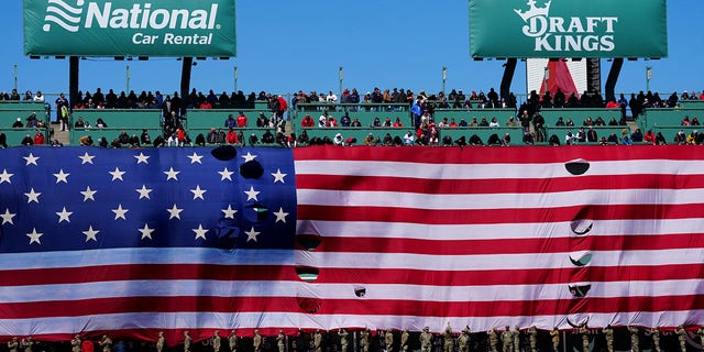 Green Monster during national anthem