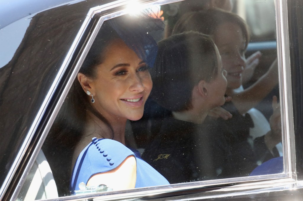 Jessica Mulroney arrives for the royal wedding in May 2018.