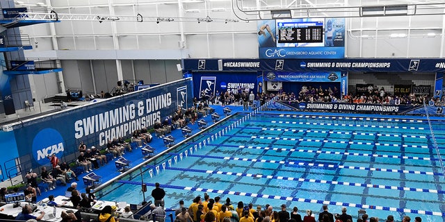 View of swim meet